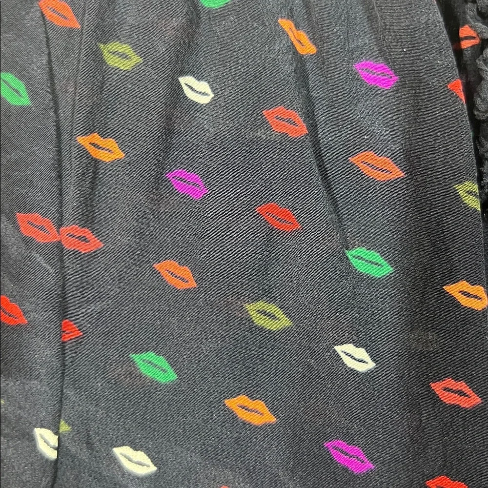 J. Crew Navy Top with Colorful Lips